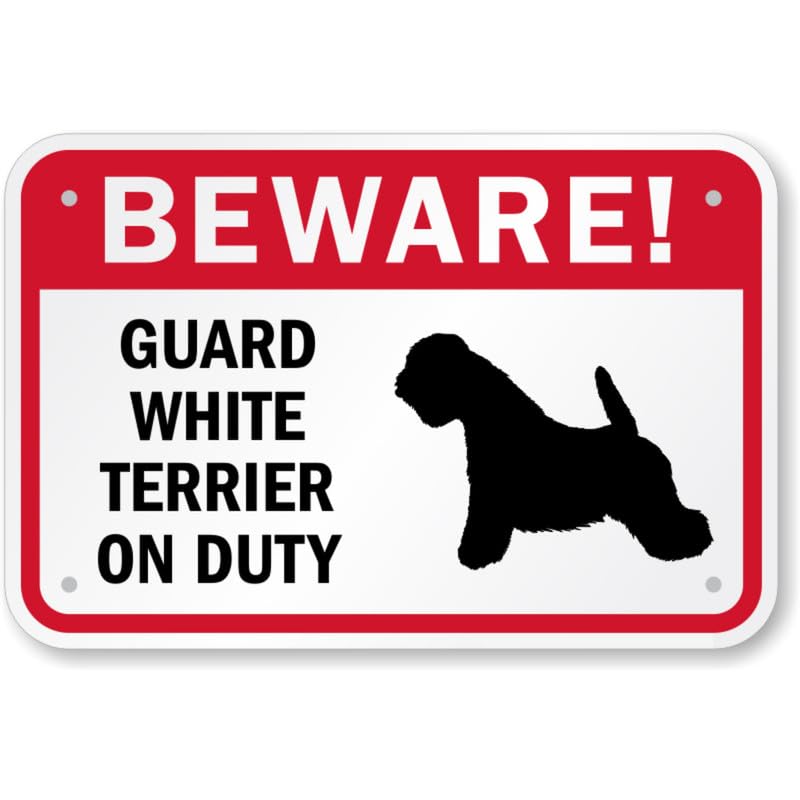 Beware Terrier Aluminum Weatherproof  Sign