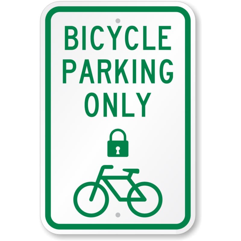 Bicycle Parking Cycle Lock Aluminum Weatherproof  Sign