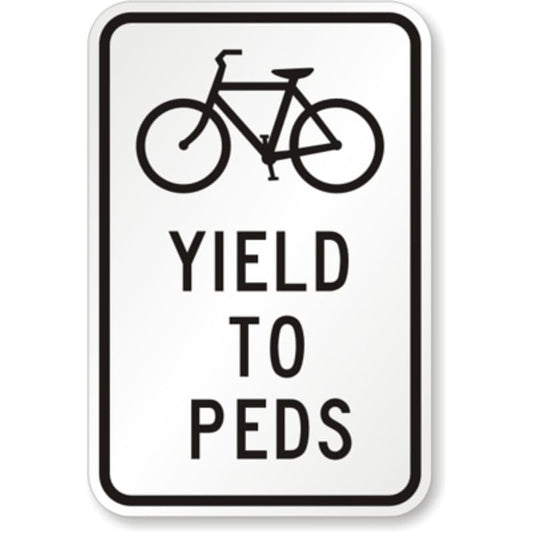 Bicycle Wrong Way Aluminum Weatherproof  Sign