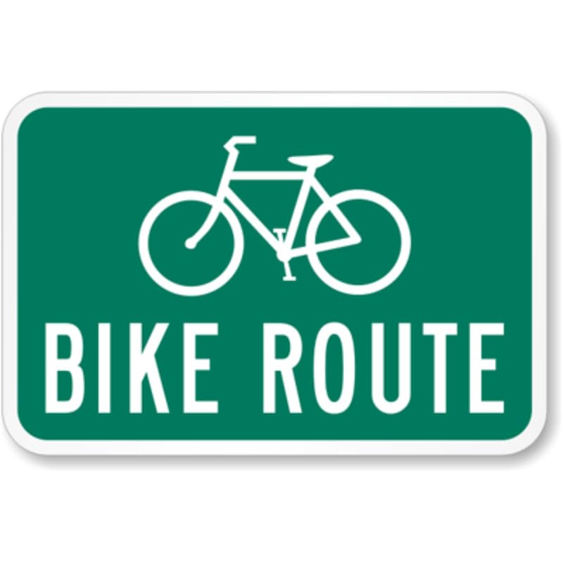 Bike Route Aluminum Weatherproof  Sign