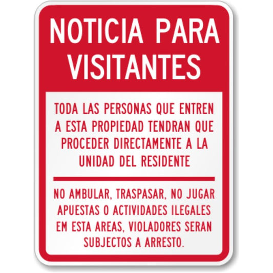 Bilingual Aluminum Aluminum Weatherproof  Sign