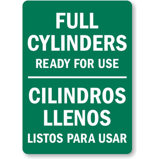 Bilingual Cylinder Gas Aluminum Weatherproof  Sign