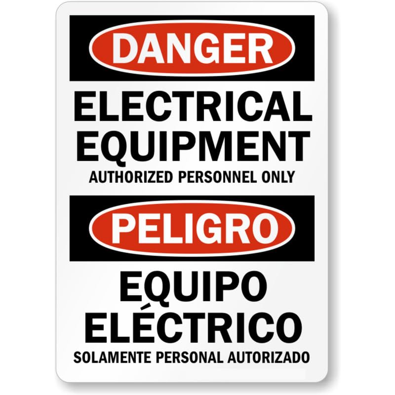 Bilingual Danger Aluminum Weatherproof  Sign