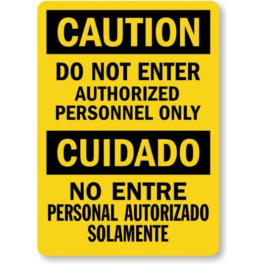Bilingual Do Not Enter Aluminum Weatherproof  Sign