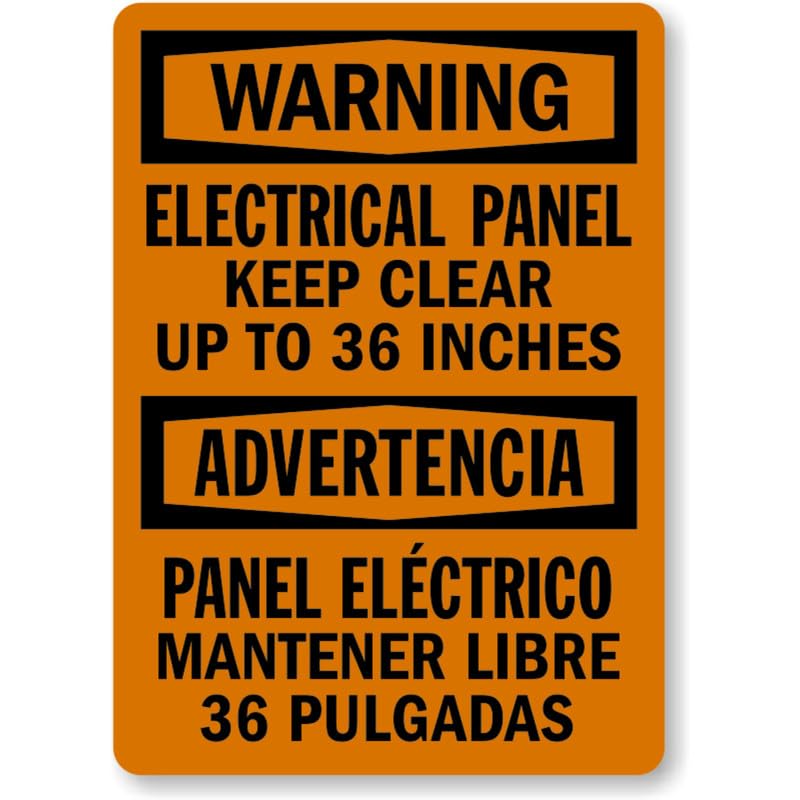 Bilingual Electrical Panel 36 Aluminum Weatherproof  Sign