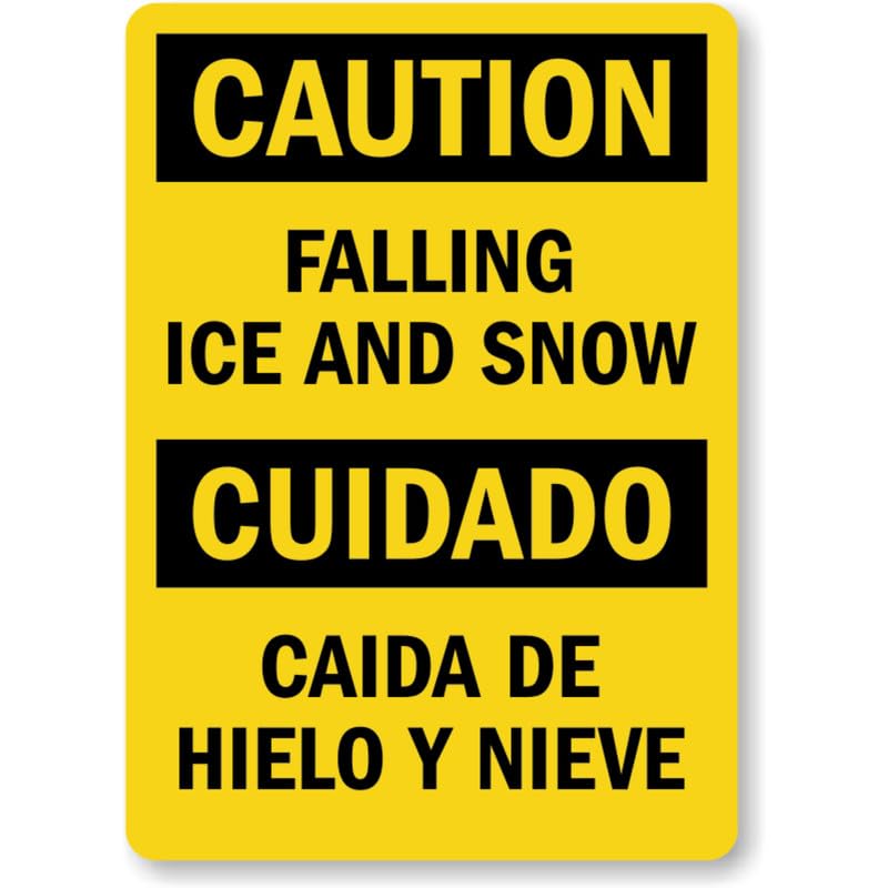 Bilingual Fall Protection Required Aluminum Weatherproof  Sign