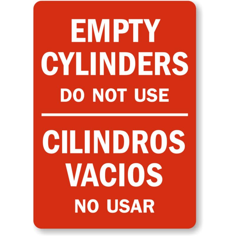 Bilingual Gas Cylinder Aluminum Weatherproof  Sign
