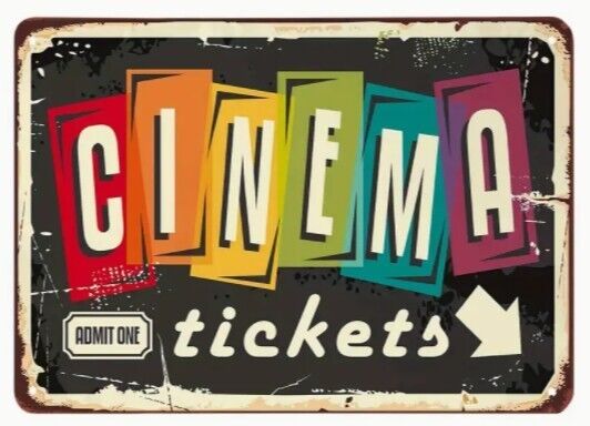 Retro Cinema Tin Sign Colorful Movie Aluminum Weatherproof Sign p1224