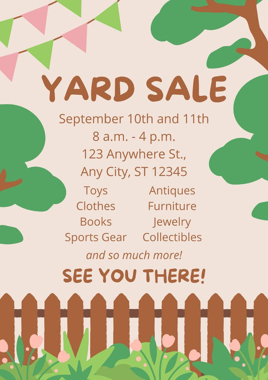 Yard Garage Sale v20 Customized Sign Weatherproof Aluminum