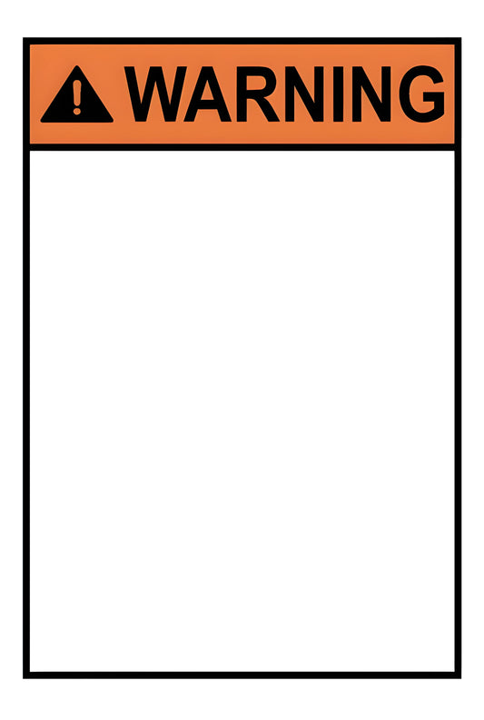 Custom Build Your Own Warning Orange Vertical Sign Aluminum Weatherproof
