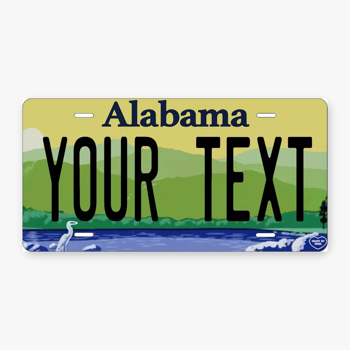 Alabama Mountain Lake Personalized Replica License Plate — product artwork