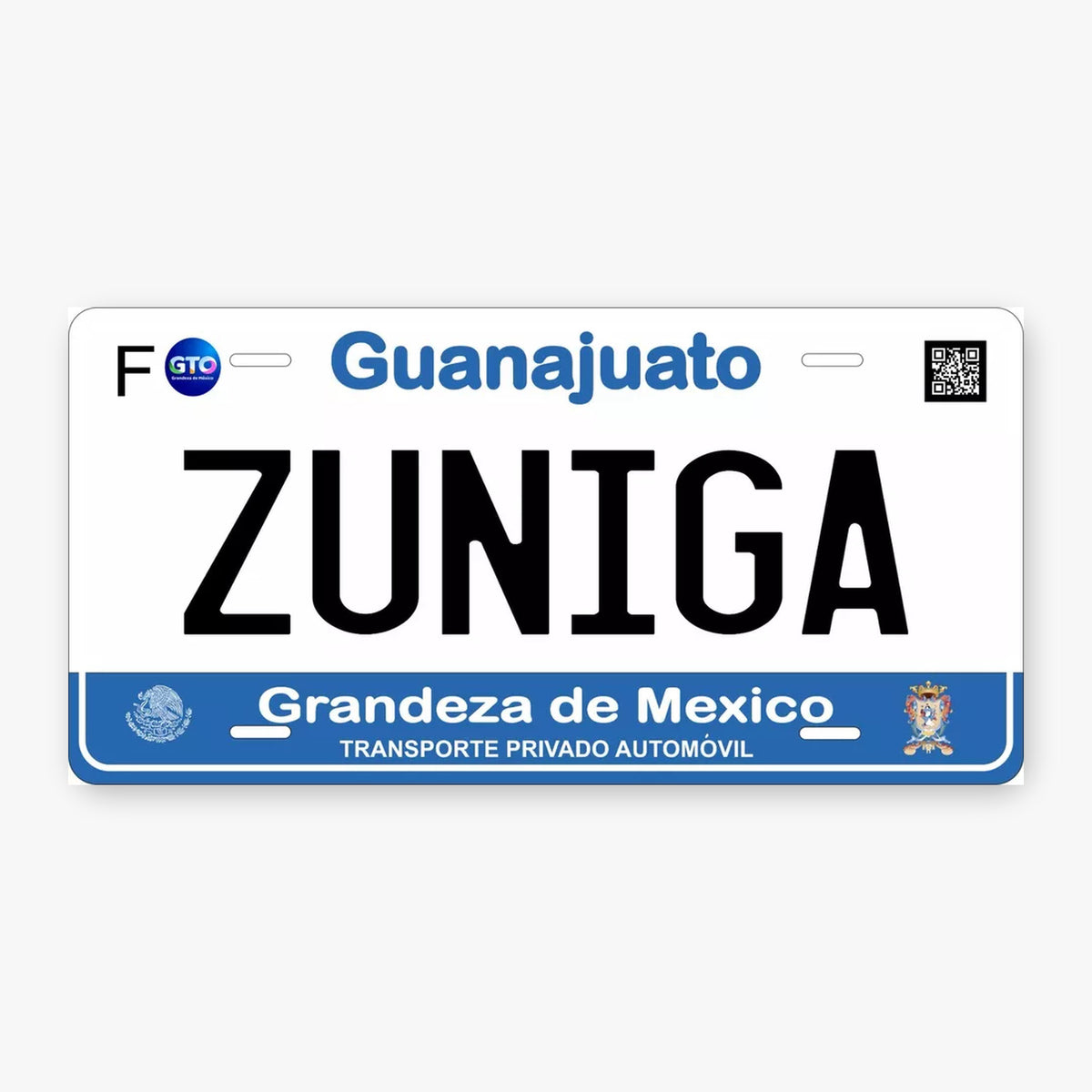 Guanajuanto 2017 V2 Personalized Replica License Plate — product artwork