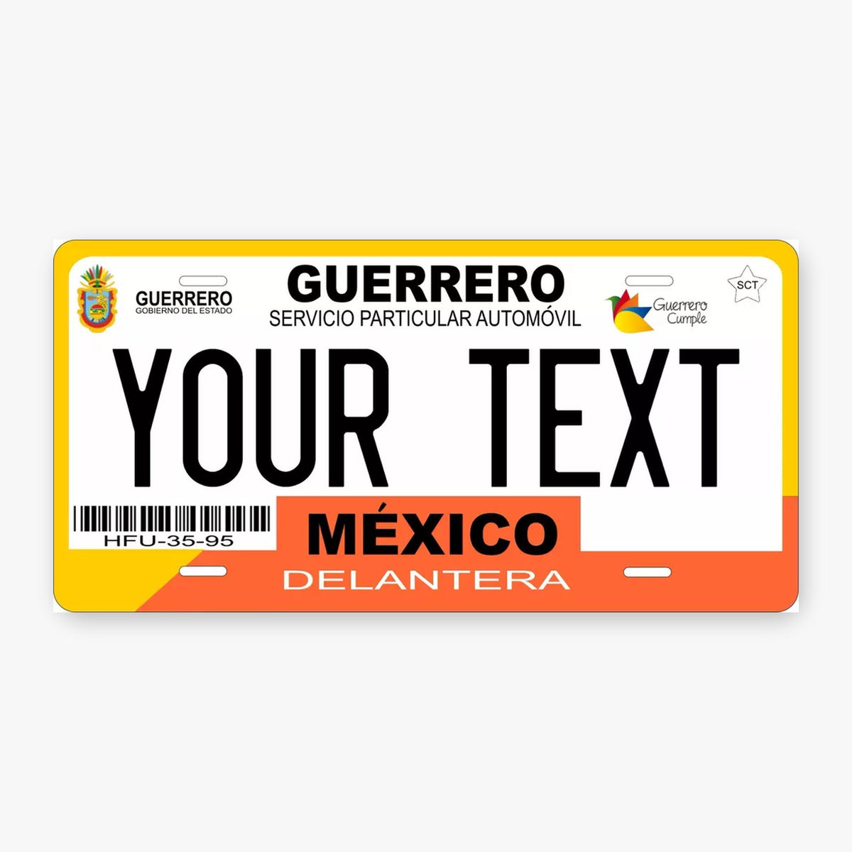 Guerrero 2012 Personalized Replica License Plate — product artwork