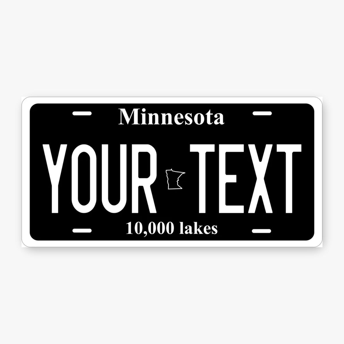 Minnesota Black Personalized Replica License Plate — product artwork