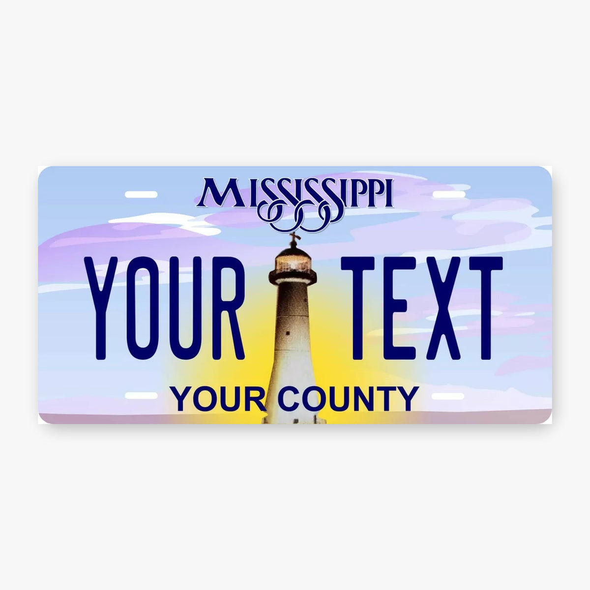 Mississippi Lighthouse Personalized Replica License Plate — product artwork