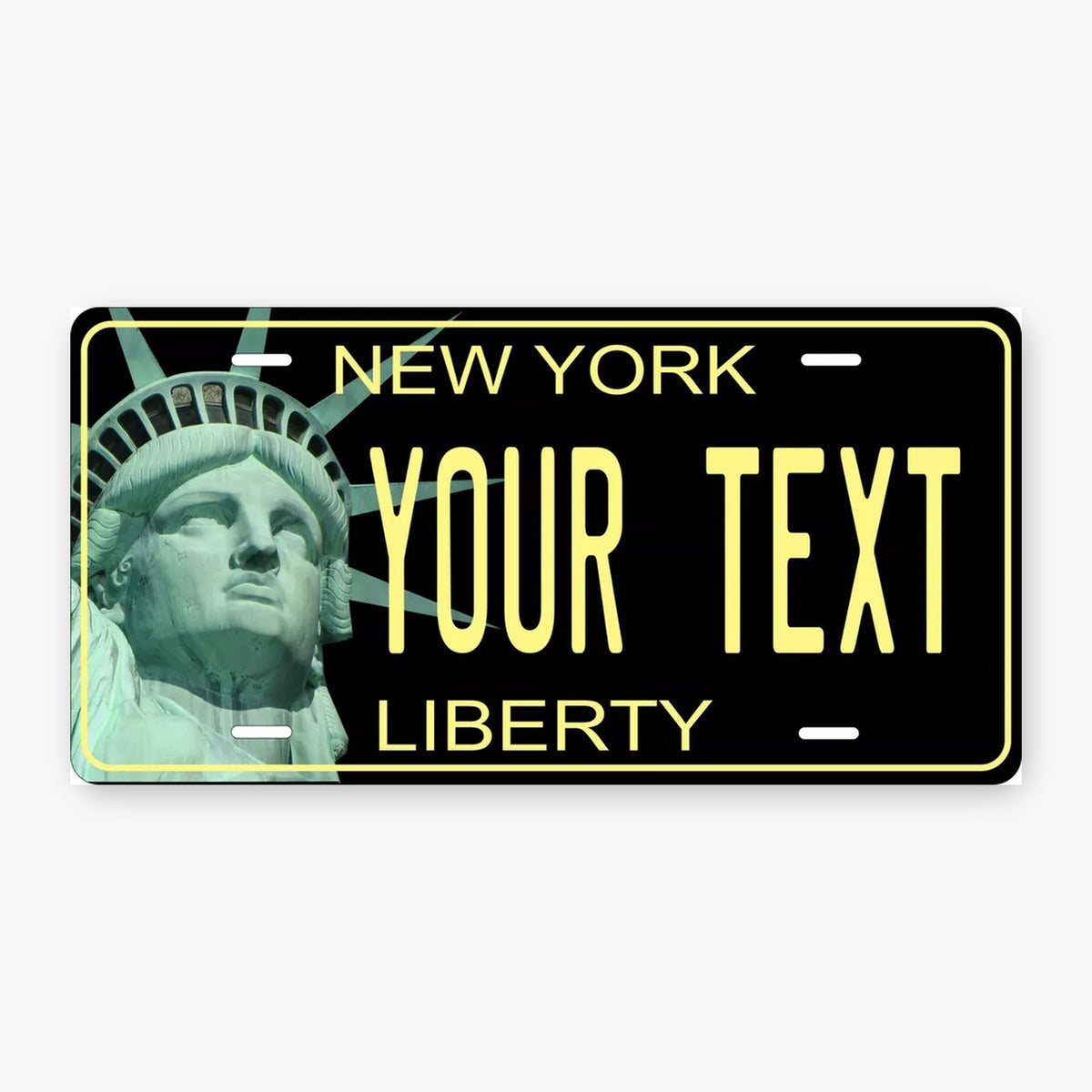 New York Liberty Black Personalized Replica License Plate — product artwork