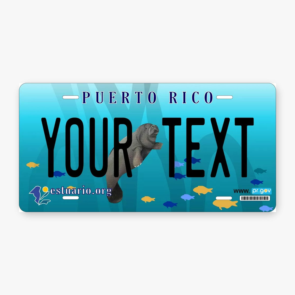 Puerto Rico Mantee Personalized Replica License Plate — product artwork