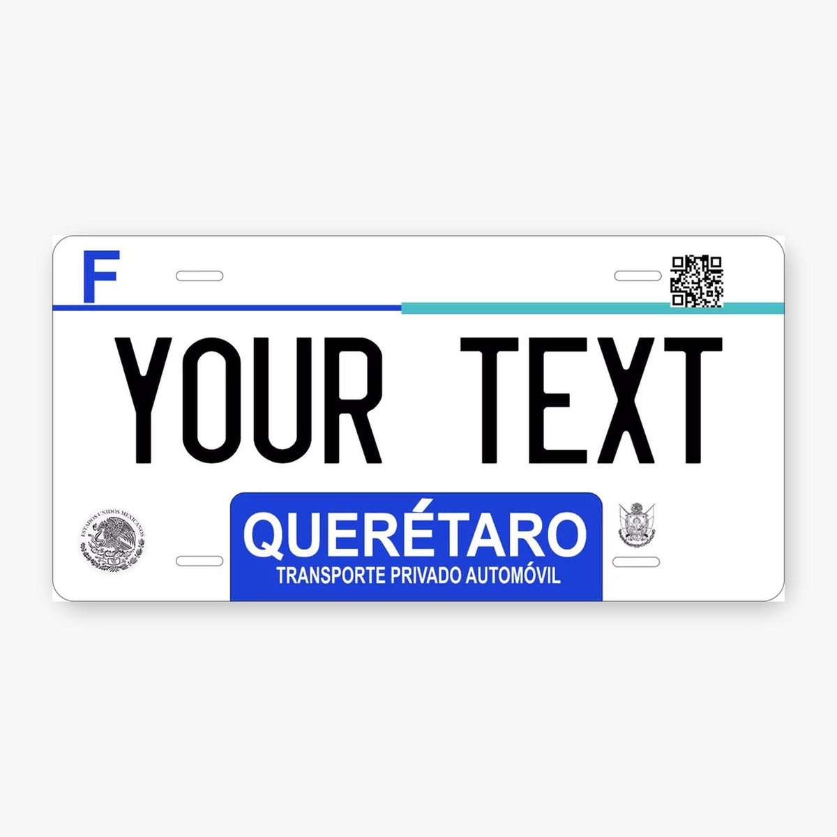 Queretaro 2017 Personalized Replica License Plate — product artwork