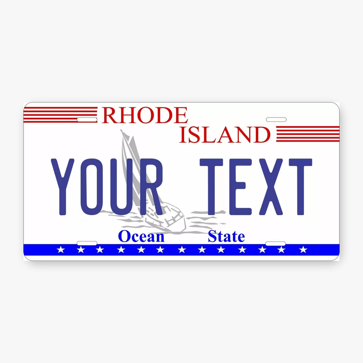 Rhode Island Sailboat Personalized Replica License Plate — product artwork