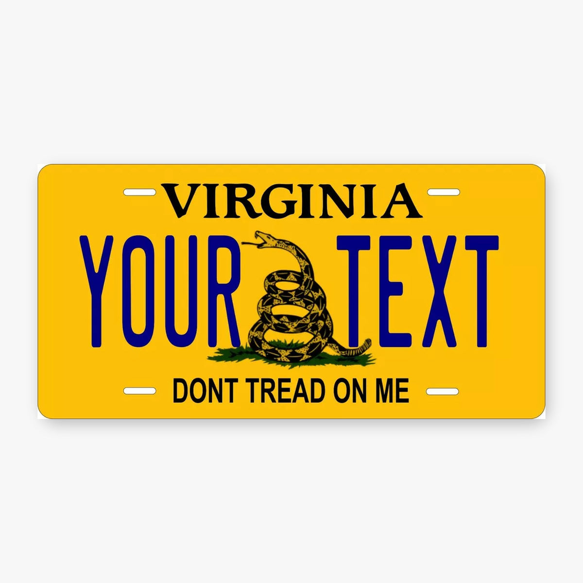 Virginia Don't Tread Personalized Replica License Plate — product artwork