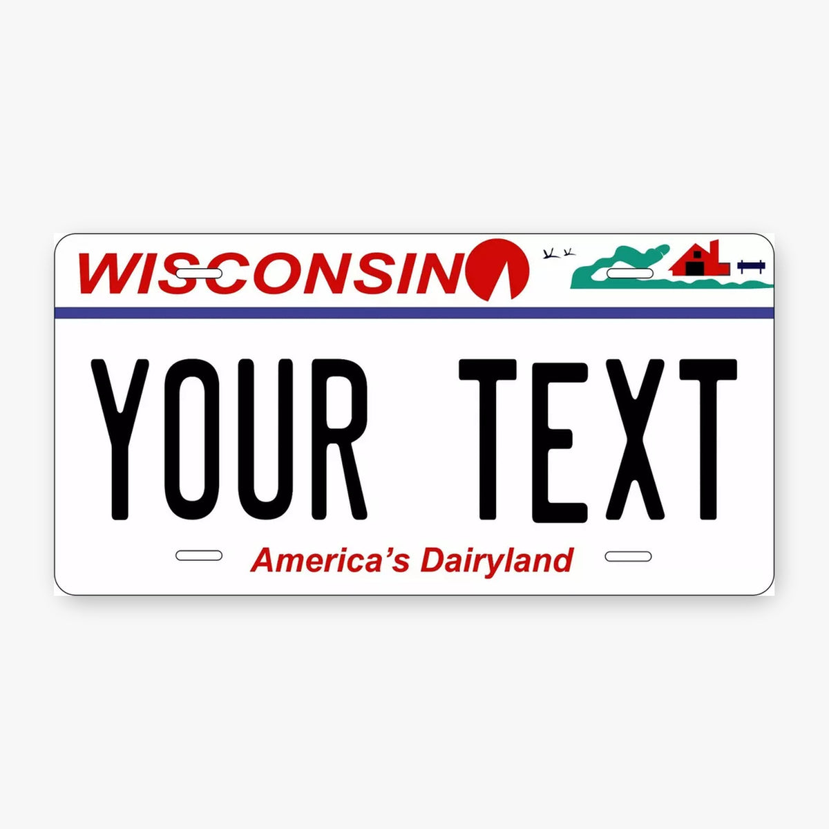 Wisconsin 2000 Scenic Personalized Replica License Plate — product artwork
