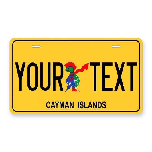 Cayman Islands Yellow Personalized Motorcycle Replica Plate — product artwork