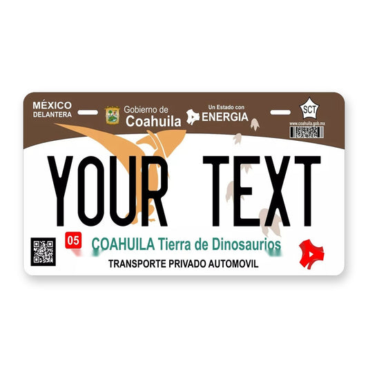 Coahuila 2016 Personalized Motorcycle Replica Plate — product artwork