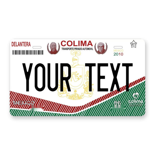 Colima 2010 Personalized Motorcycle Replica Plate — product artwork