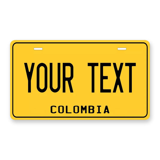 Colombia Yellow Personalized Motorcycle Replica Plate — product artwork