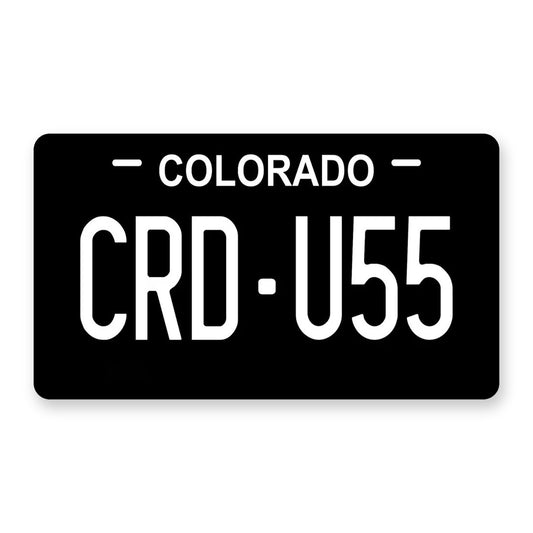 Colorado Classic Black Personalized Motorcycle Replica Plate — product artwork
