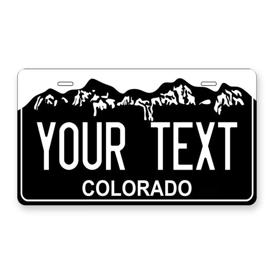 Colorado Black Personalized Motorcycle Replica Plate — product artwork