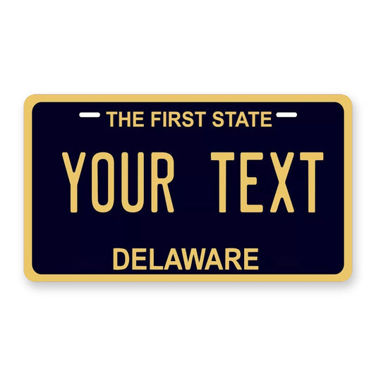 Delaware Personalized Motorcycle Replica Plate — product artwork