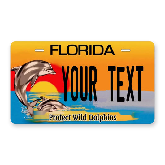 Florida Dolphin Personalized Motorcycle Replica Plate — product artwork
