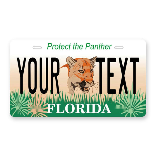 Florida Panther Personalized Motorcycle Replica Plate — product artwork