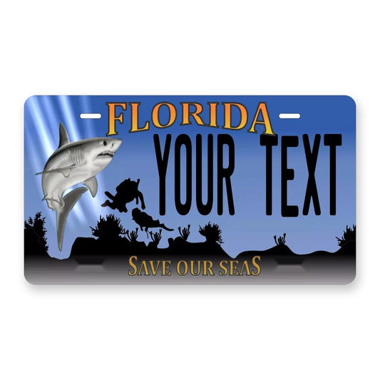 Florida Shark Personalized Motorcycle Replica Plate — product artwork