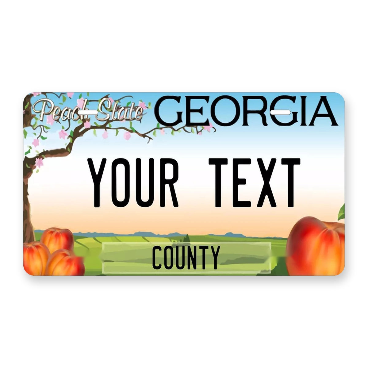 Georgia Peach Personalized Motorcycle Replica Plate — product artwork