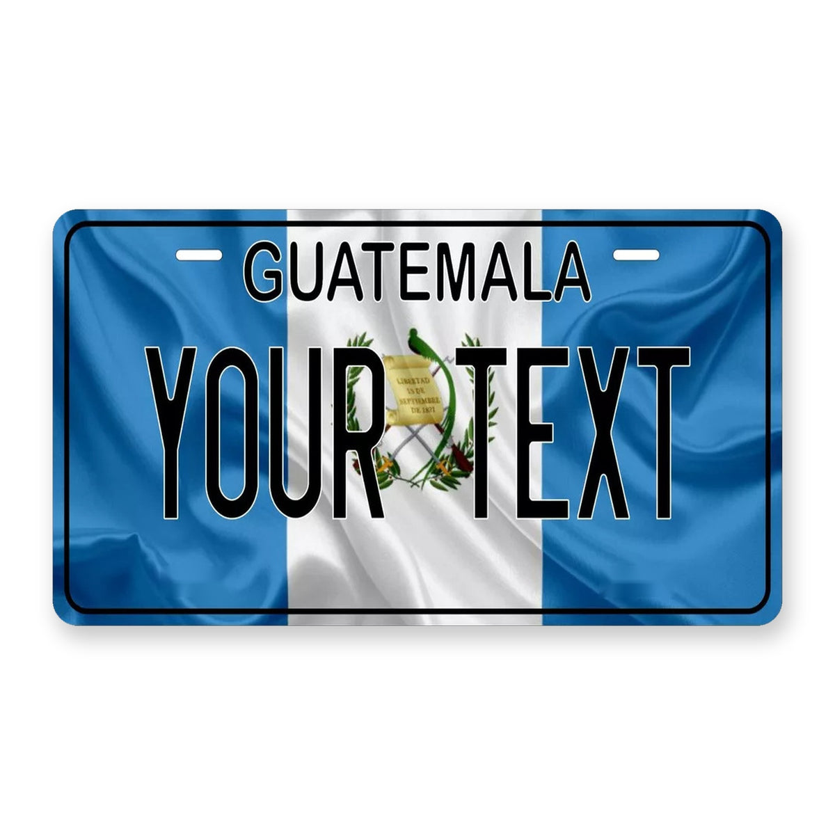 Guatemala Flag Personalized Motorcycle Replica Plate — product artwork