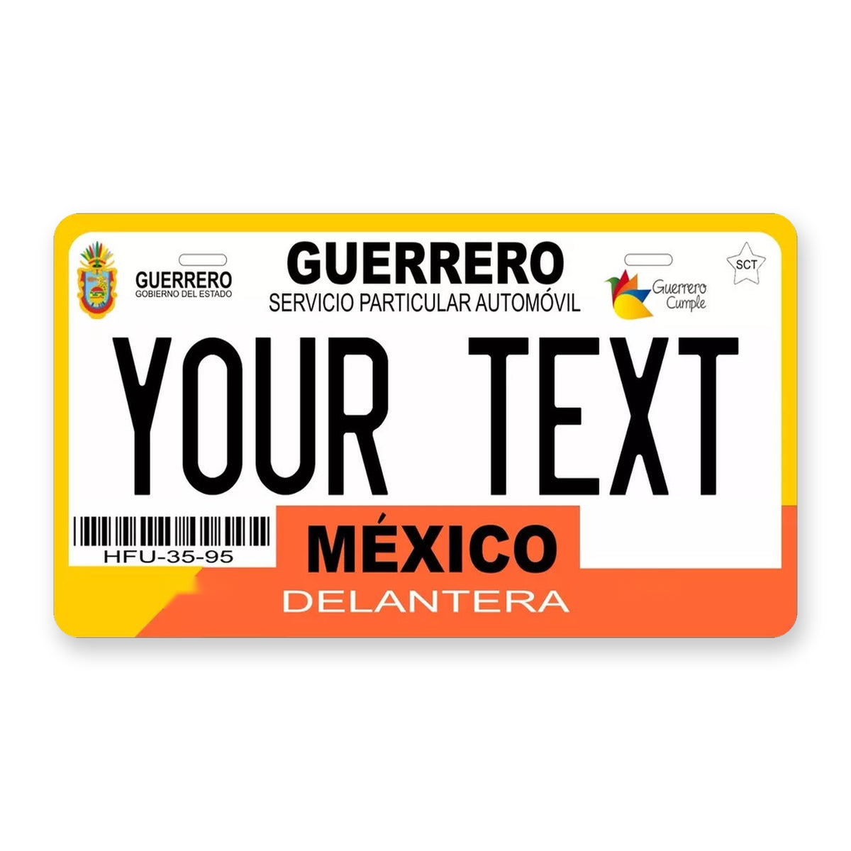 Guerrero 2012 Personalized Motorcycle Replica Plate — product artwork