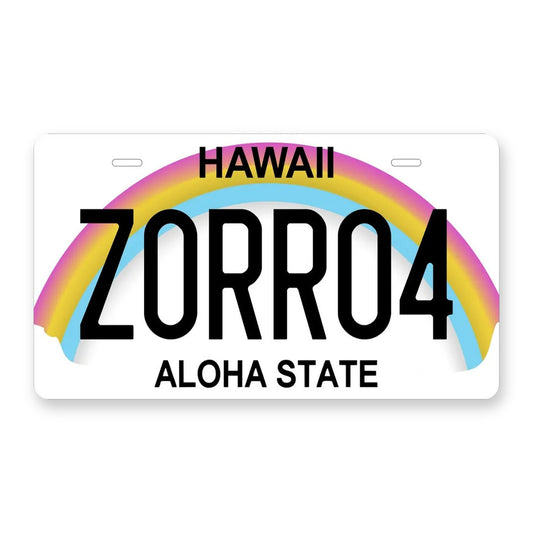 Hawaii Rainbow Personalized Motorcycle Replica Plate — product artwork