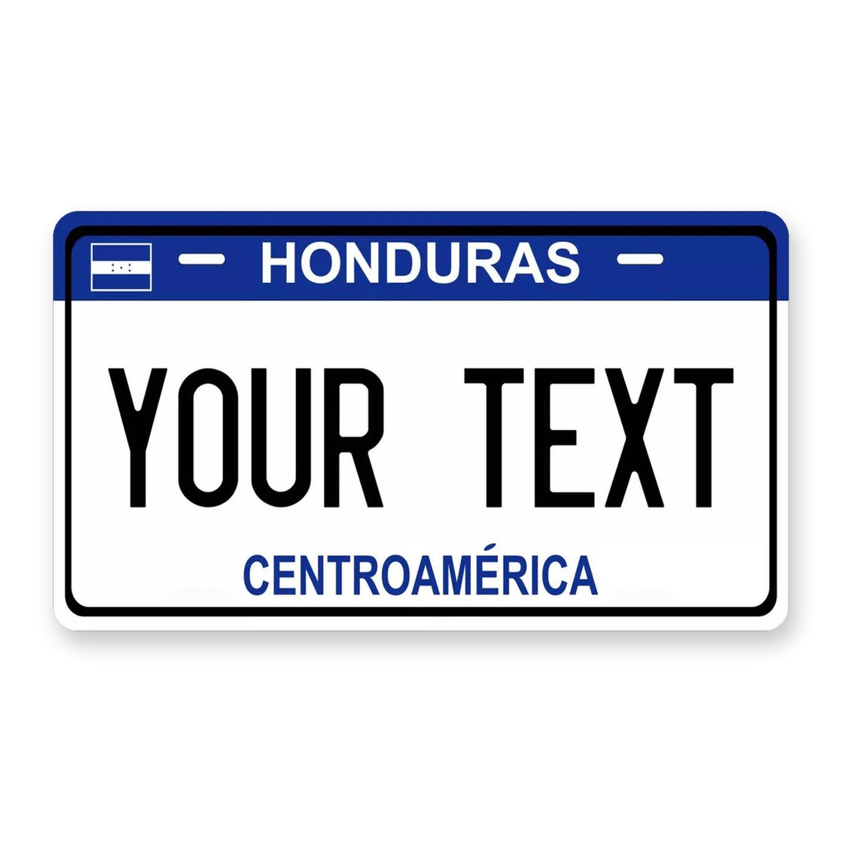 Honduras Blue Personalized Motorcycle Replica Plate — product artwork