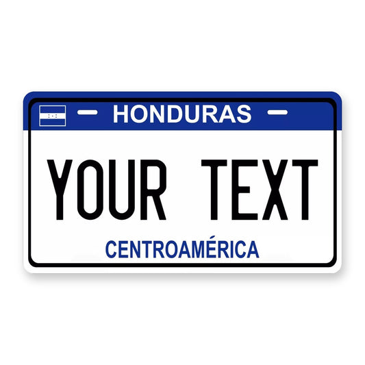Honduras Blue Personalized Motorcycle Replica Plate — product artwork
