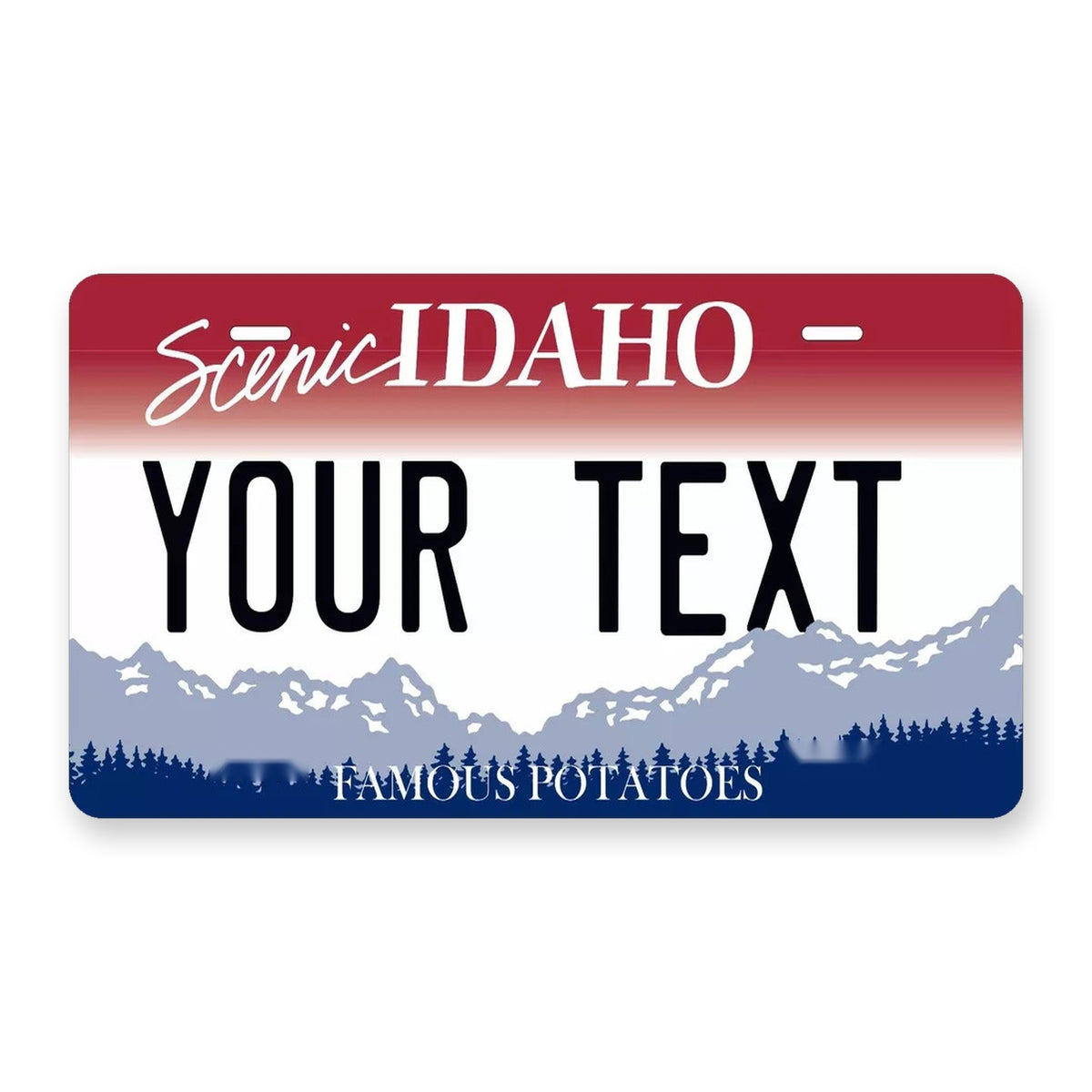 Idaho Scenic Personalized Motorcycle Replica Plate — product artwork