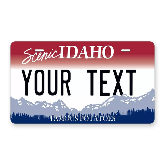 Idaho Scenic Personalized Motorcycle Replica Plate — product artwork