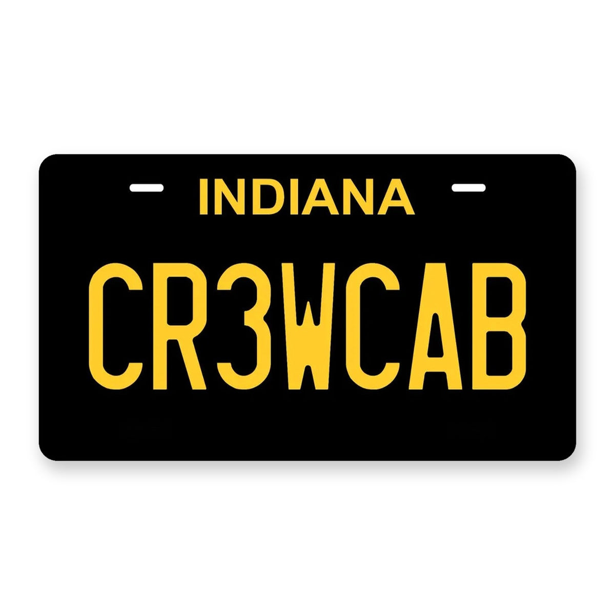 Indiana Black Personalized Motorcycle Replica Plate — product artwork