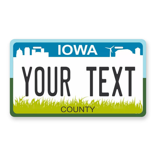 Iowa 2018 Personalized Motorcycle Replica Plate — product artwork