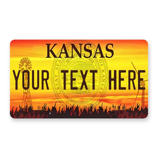 Kansas Dawn Personalized Motorcycle Replica Plate — product artwork