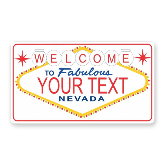 Las Vegas Fabulous Personalized Motorcycle Replica Plate — product artwork