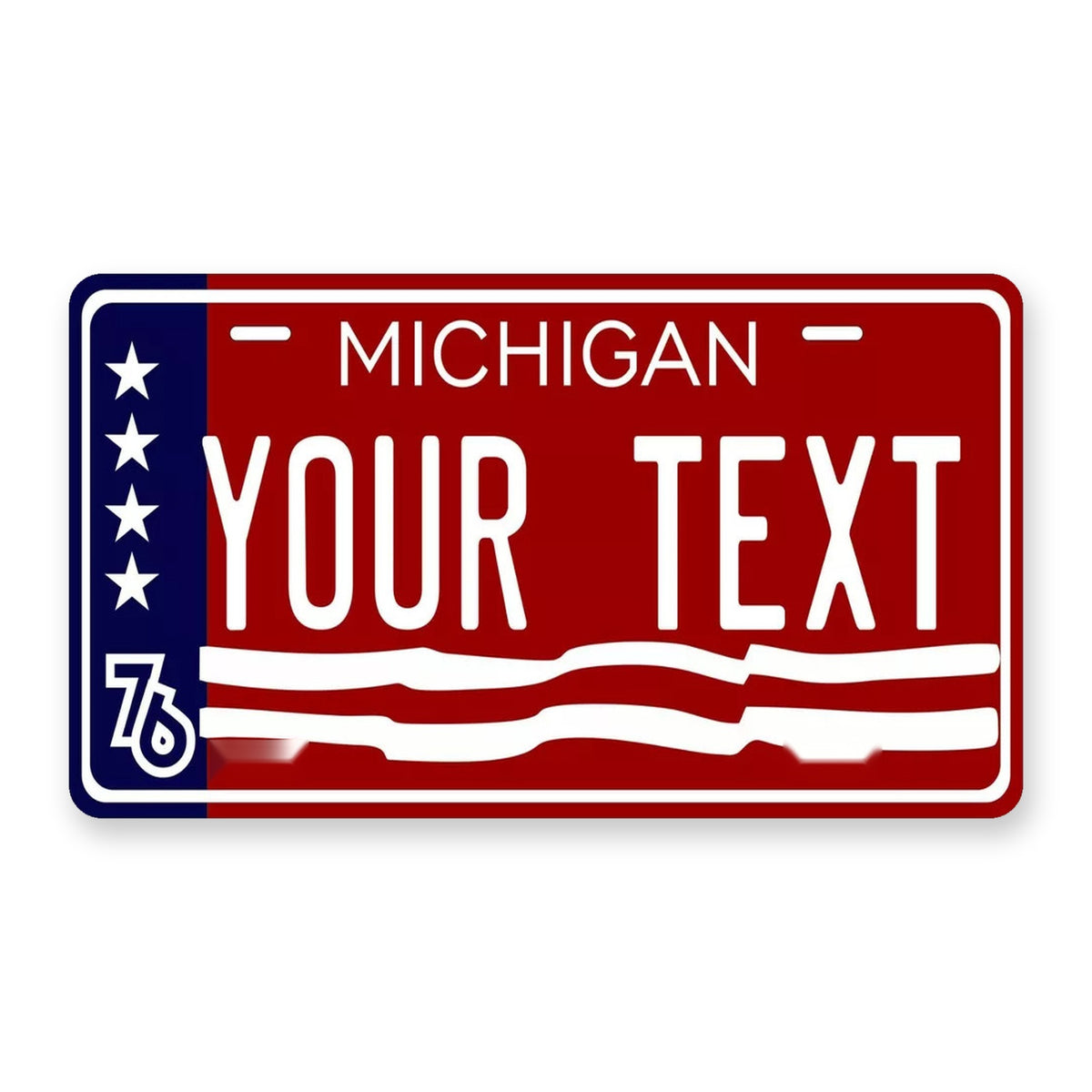 Michigan 1976 Personalized Motorcycle Replica Plate — product artwork