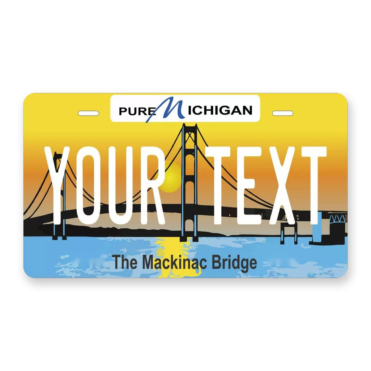 Michigan Mackinac Personalized Motorcycle Replica Plate — product artwork