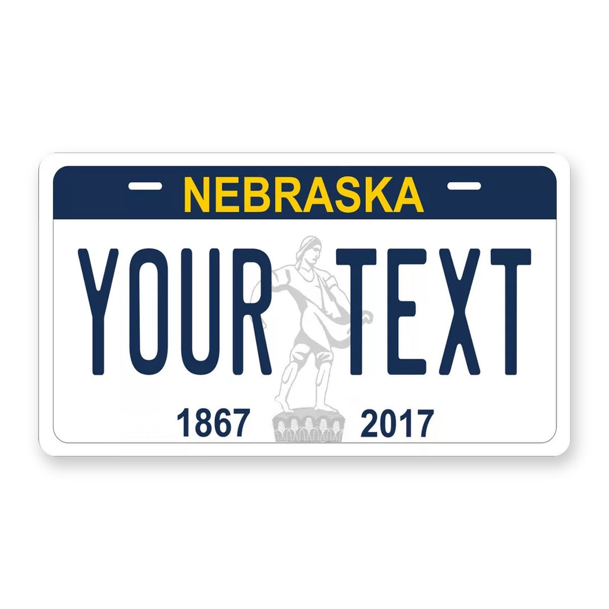 Nebraska 2017 Personalized Motorcycle Replica Plate — product artwork